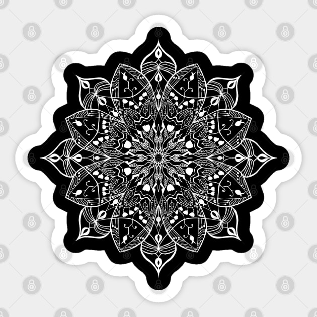 White Floral Mandala Sticker by laimutyy